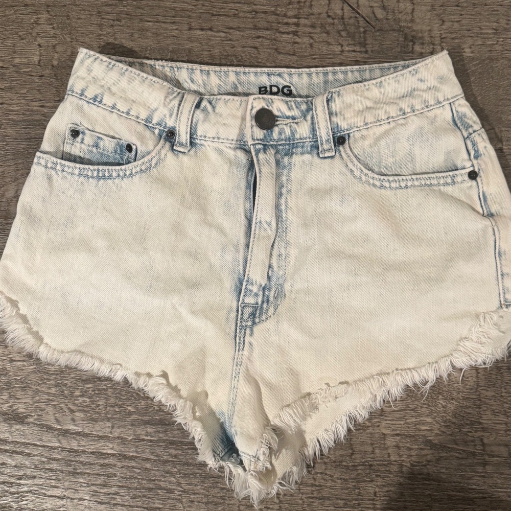 Y2K BDG Micro Denim Shorts Super High Rise Light Wash 27